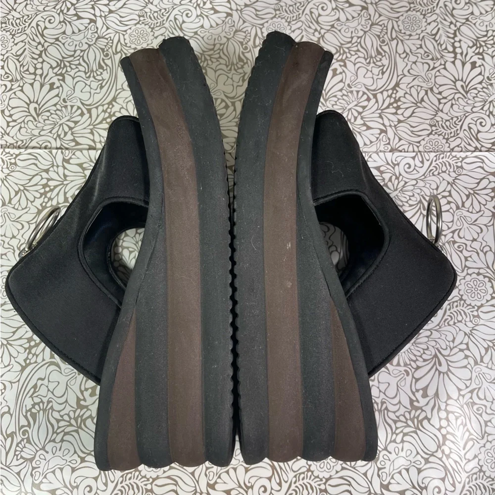 Stella McCartney Brown & Black Scuba Platform Slides Designer Sandals